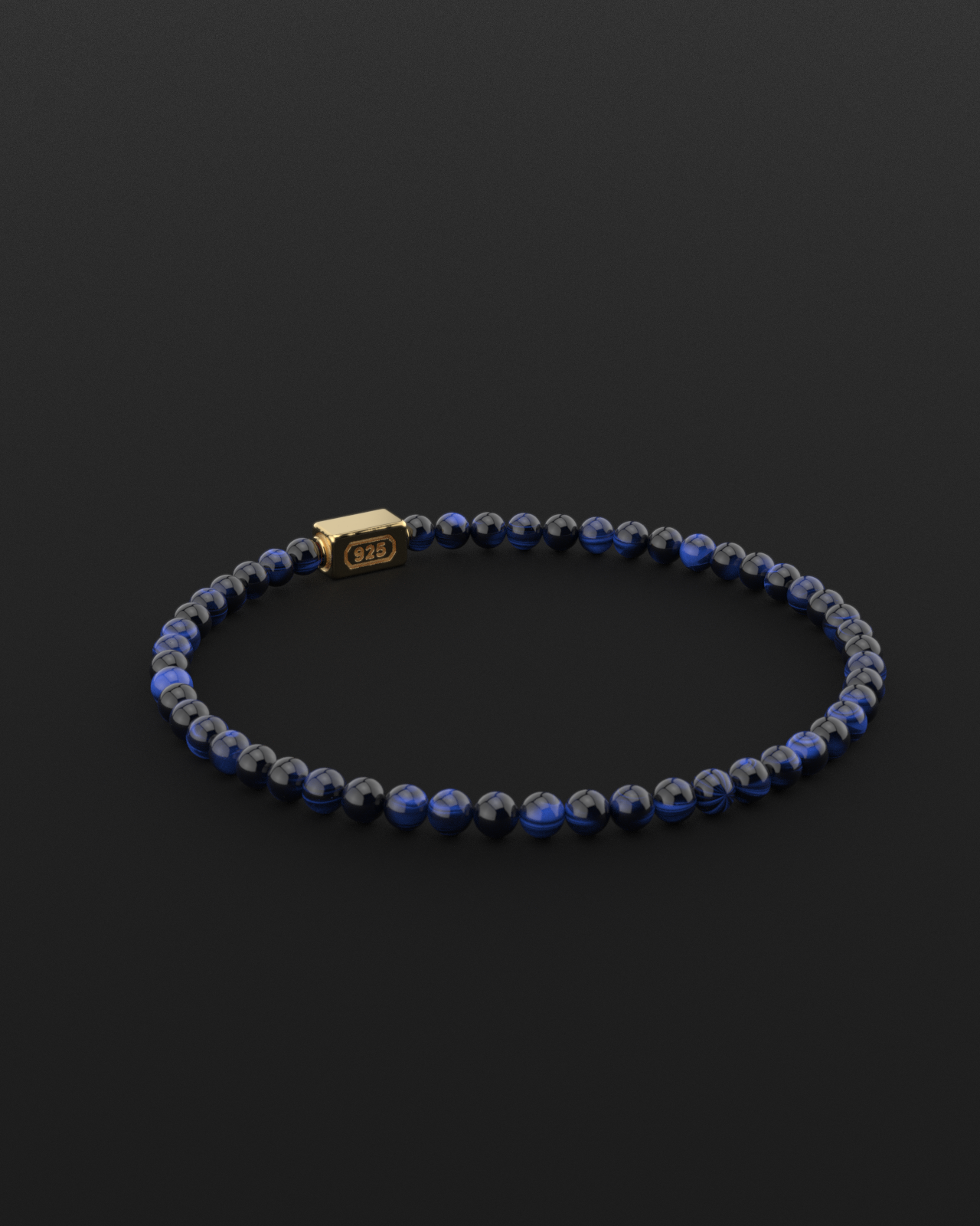 Bracciale Occhio di Tigre Blu 4mm | Essenziale