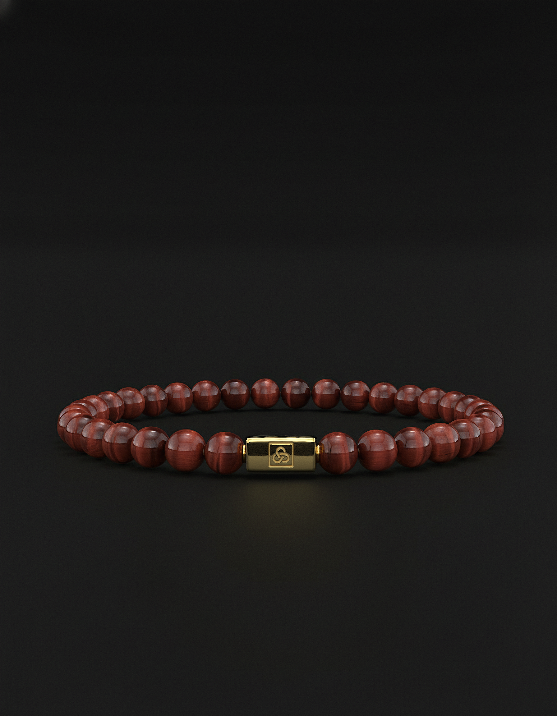 Bracciale Occhio Di Tigre Rosso 6mm | Essenziale