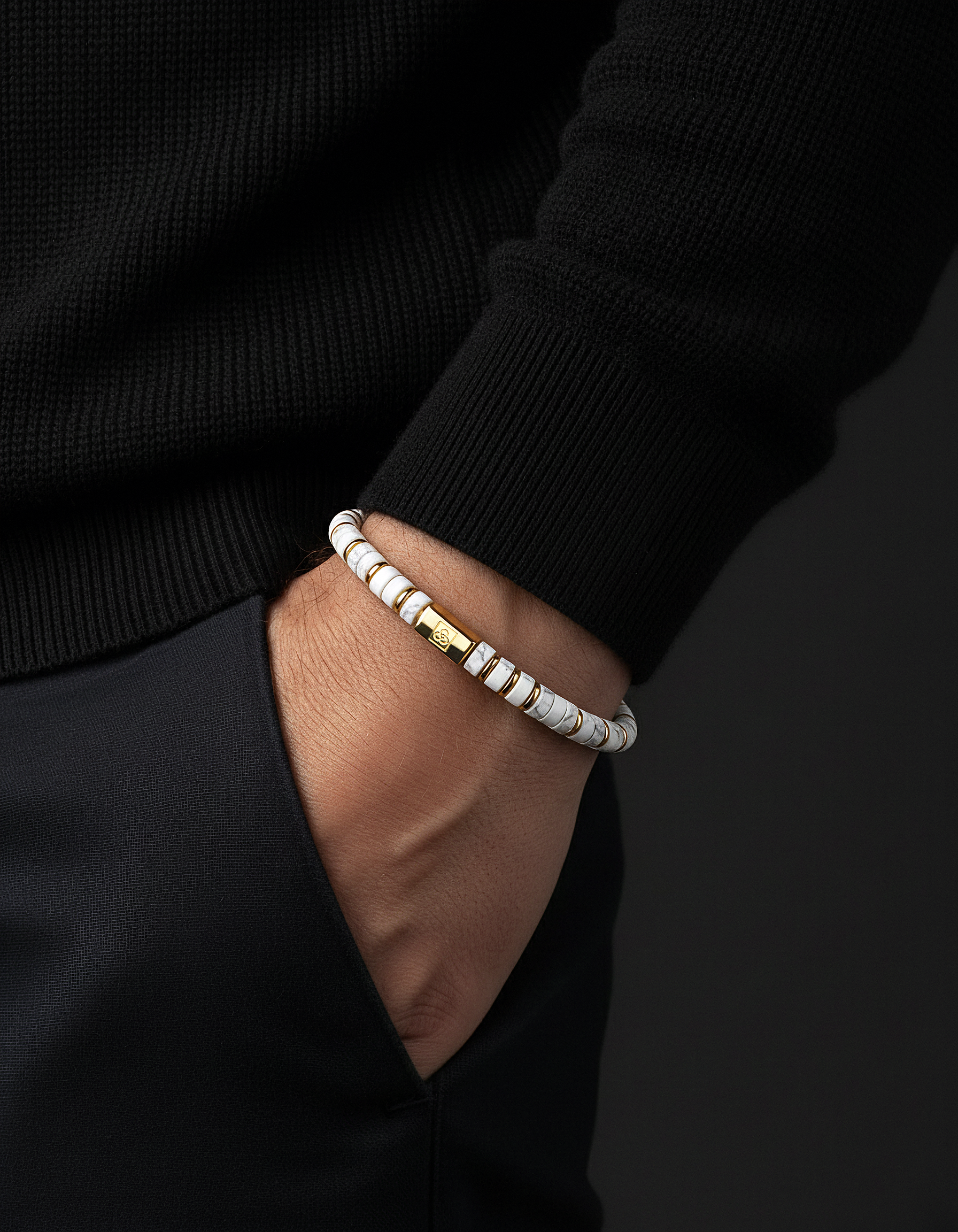 Bracciale in Howlite 6mm | Distanziatore n. 2