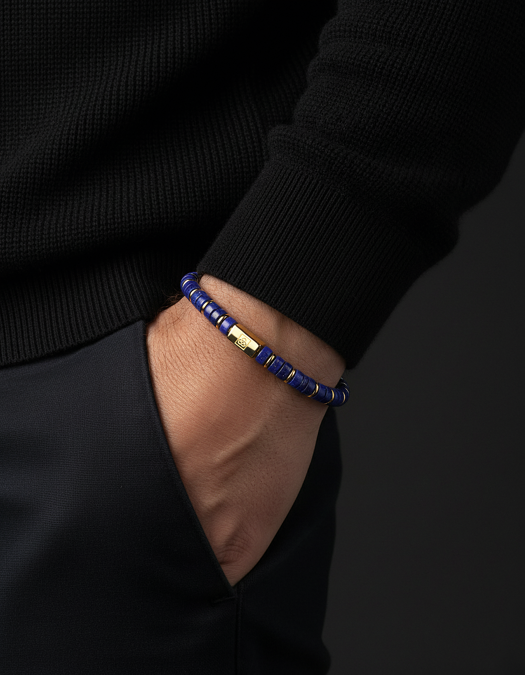 Pulsera de Lápiz Lázuli 6mm | Espaciador #2