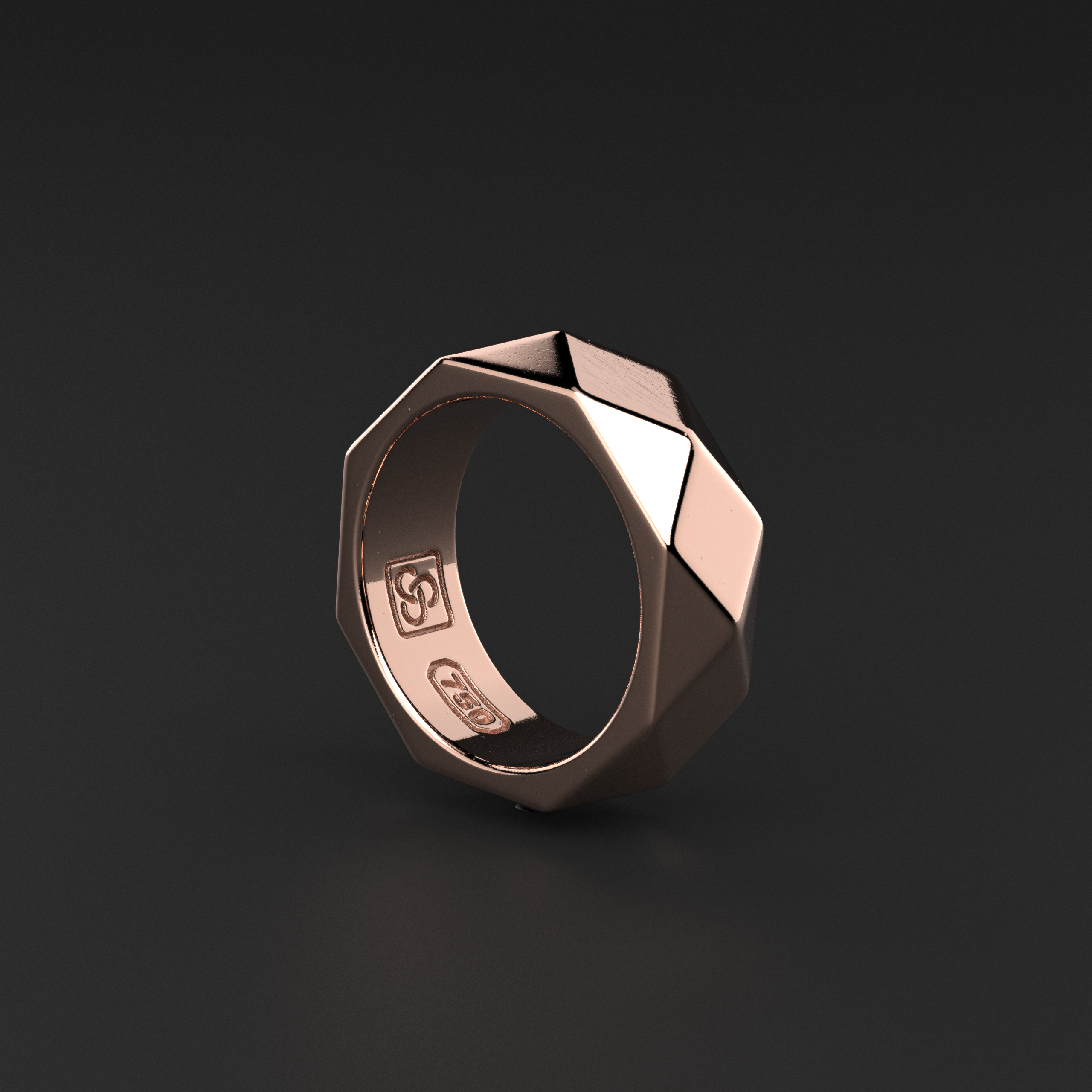 18k Solid Rose Gold Ring | Geom