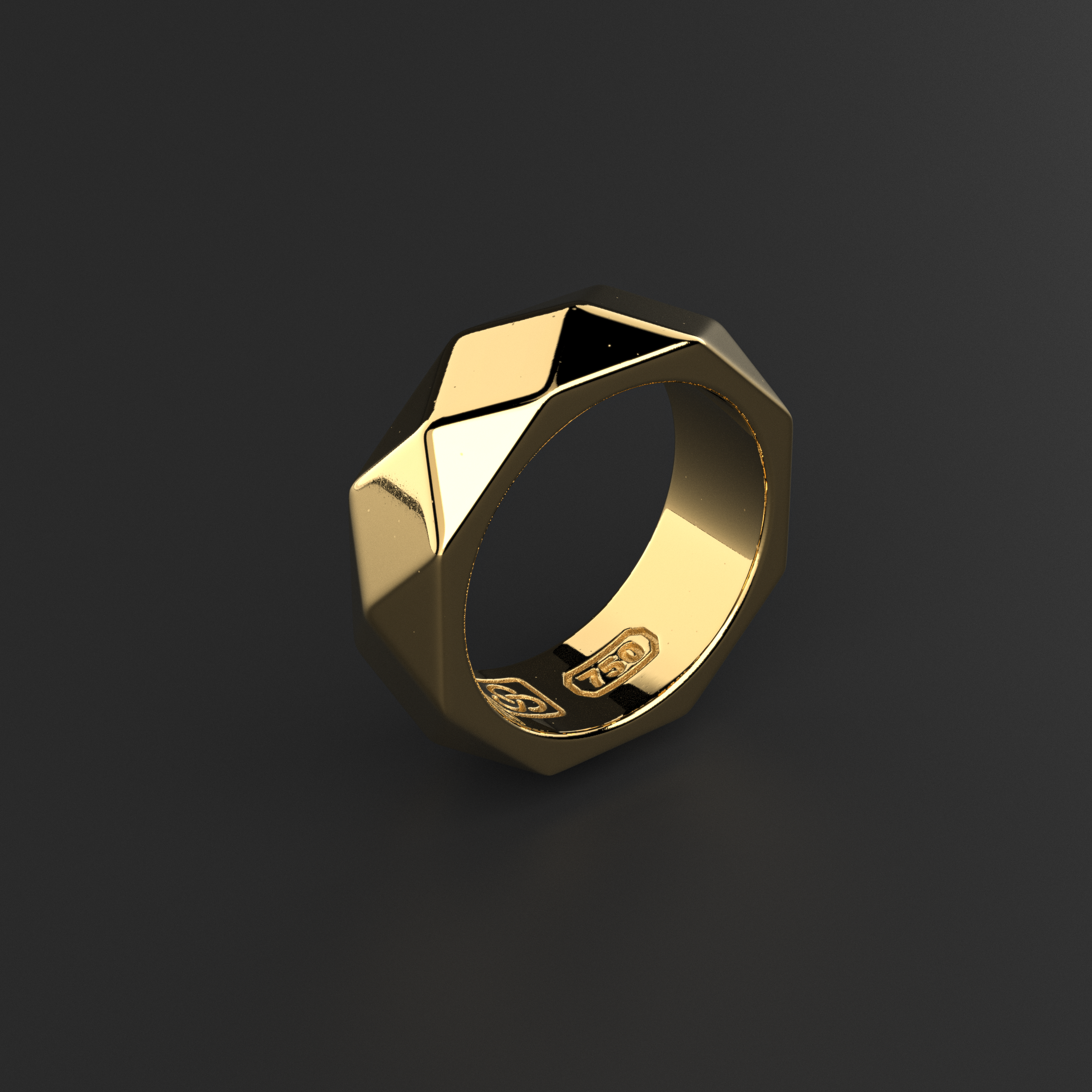 Geom-Ring aus 18 Karat Gold