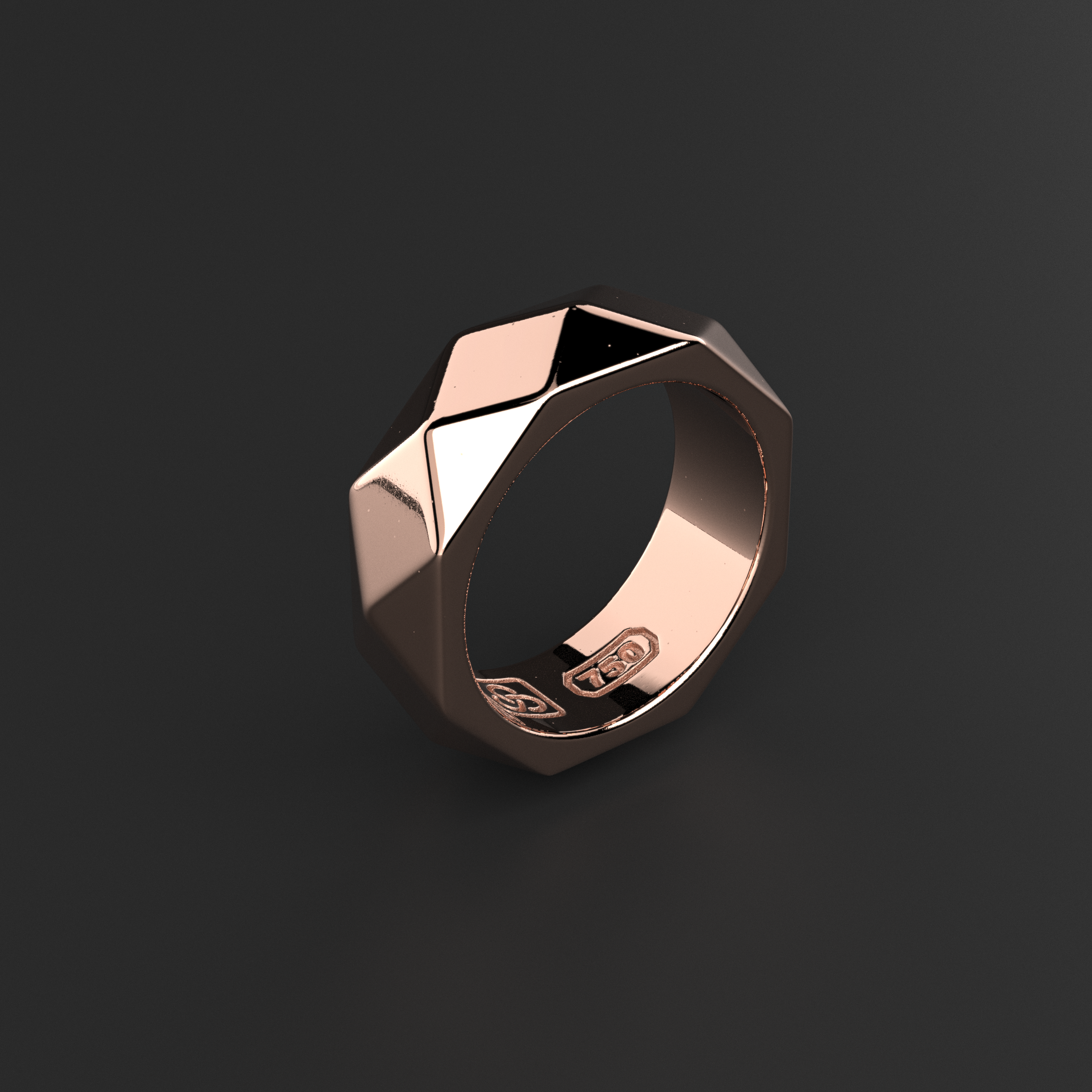 18k Solid Rose Gold Ring | Geom