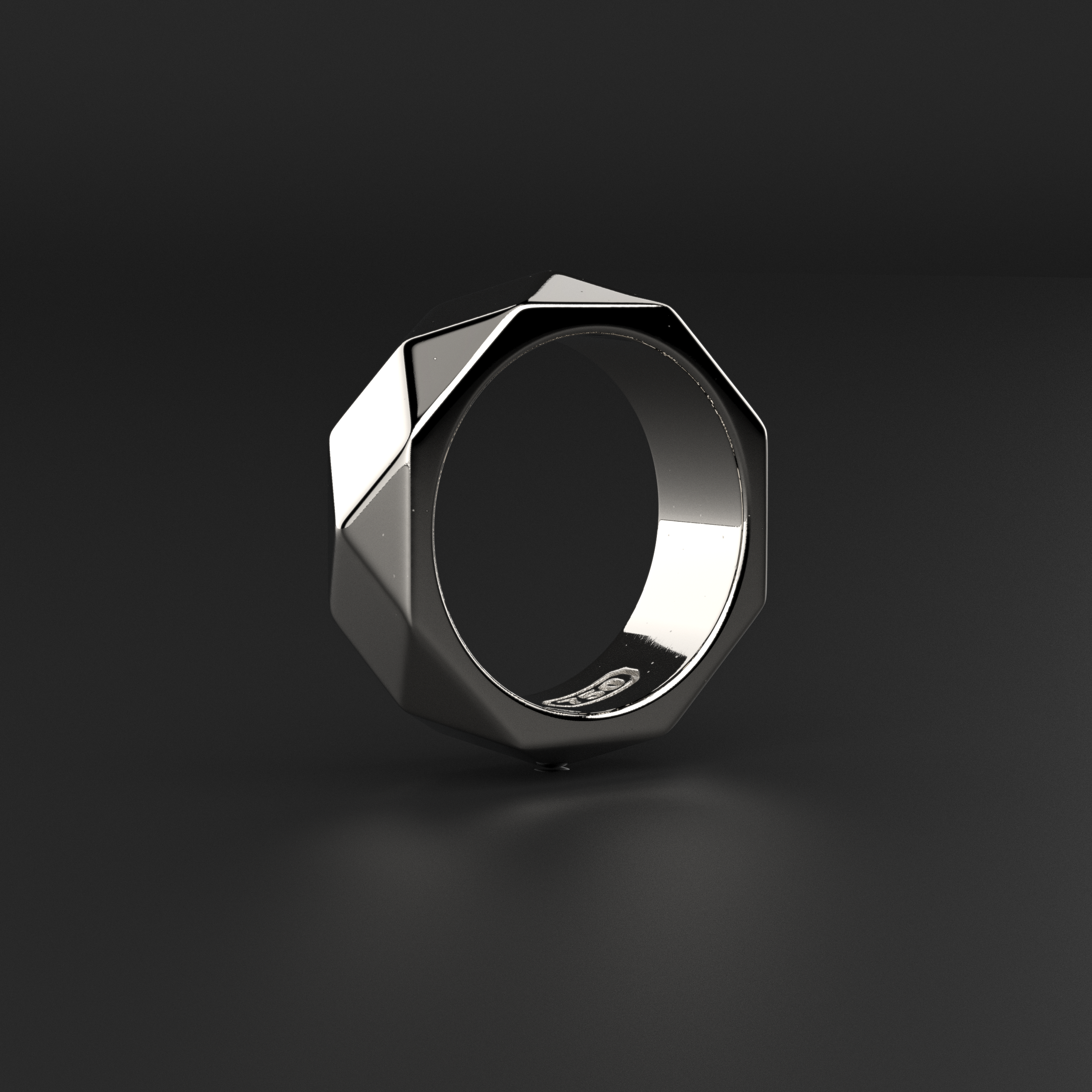 18k Solid White Gold Ring | Geom