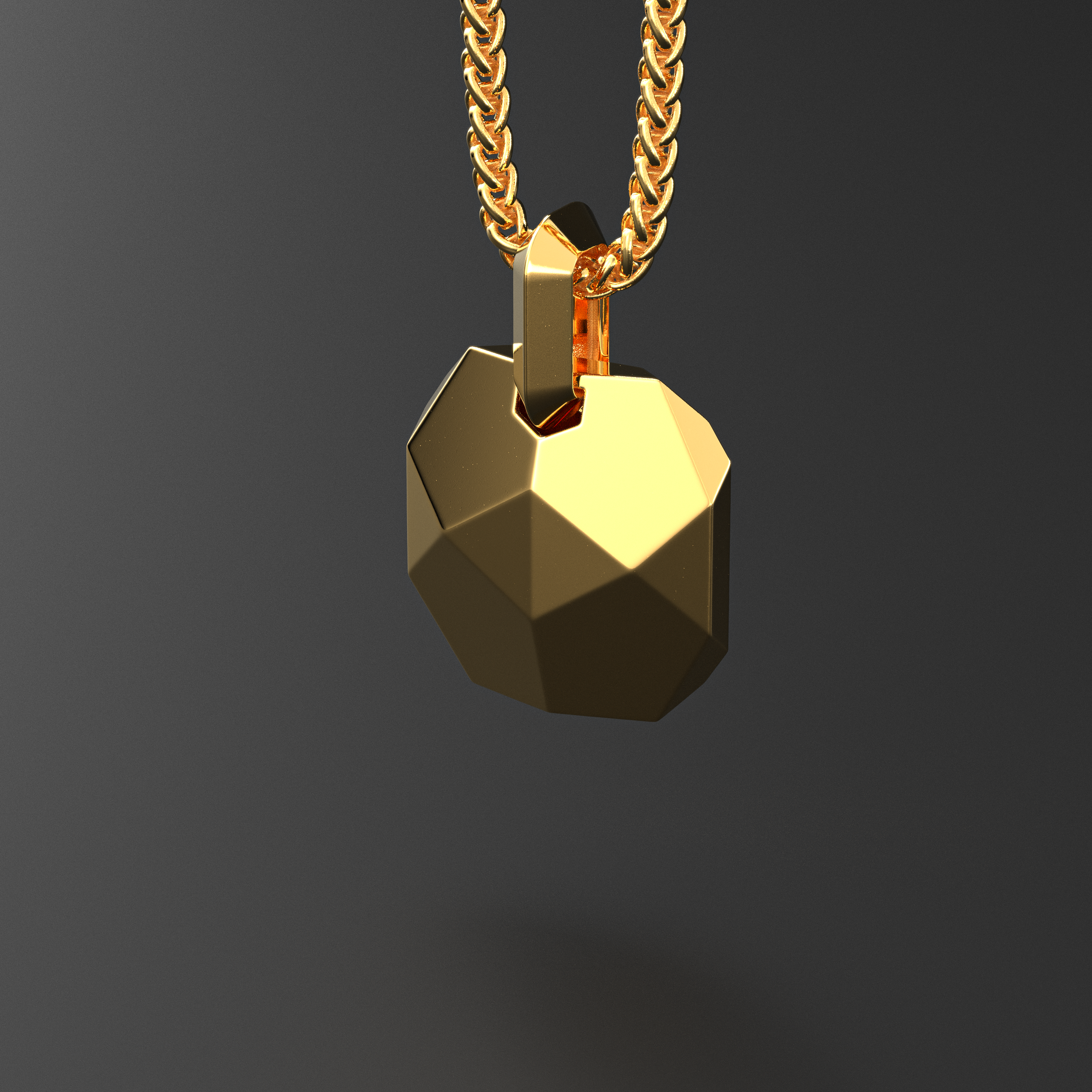 18k Solid Gold Pendant | Geom