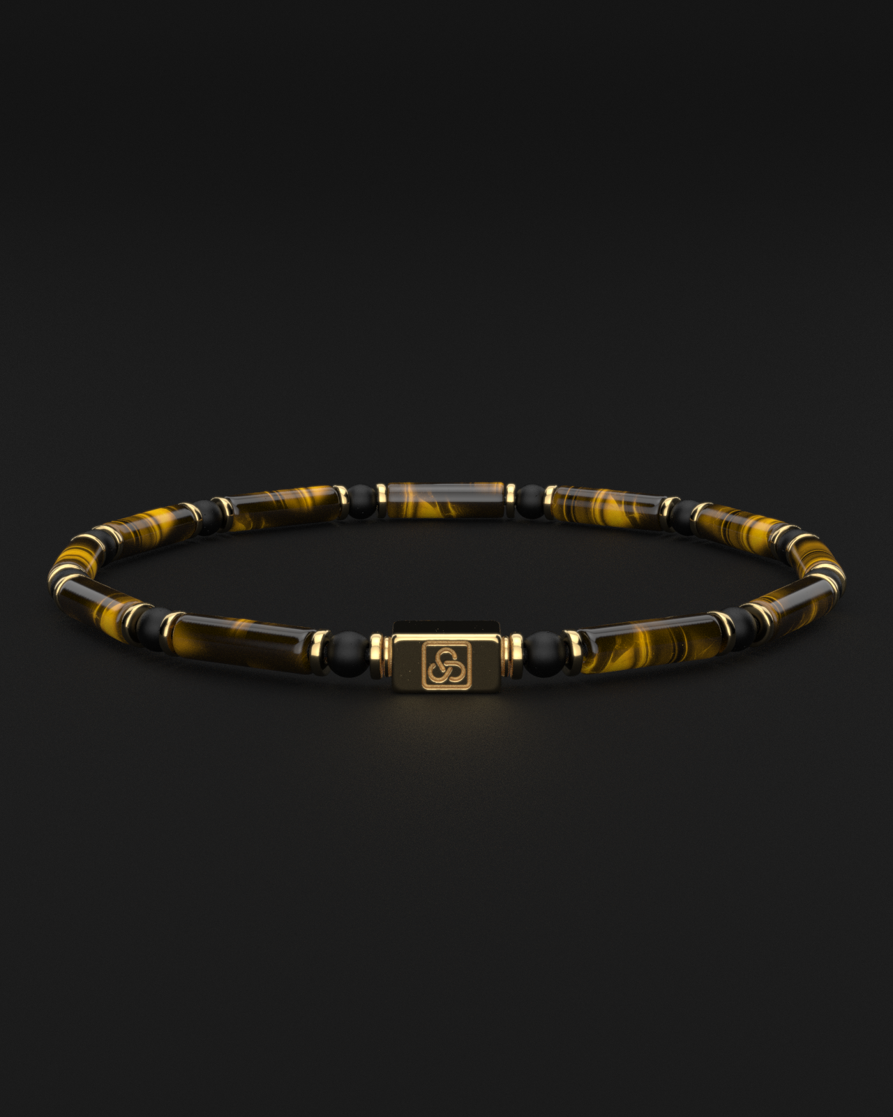 Tiger Eye + Onyx Matte Bracelet 4mm | PIPE