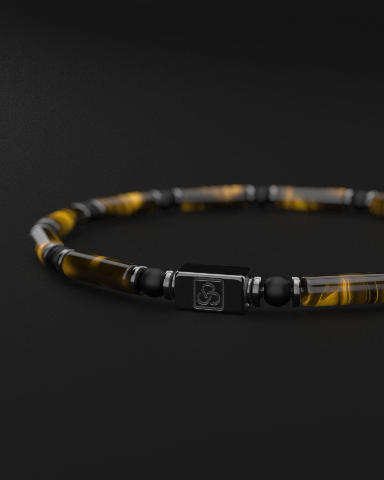 Tiger Eye + Onyx Matte Bracelet 4mm | PIPE