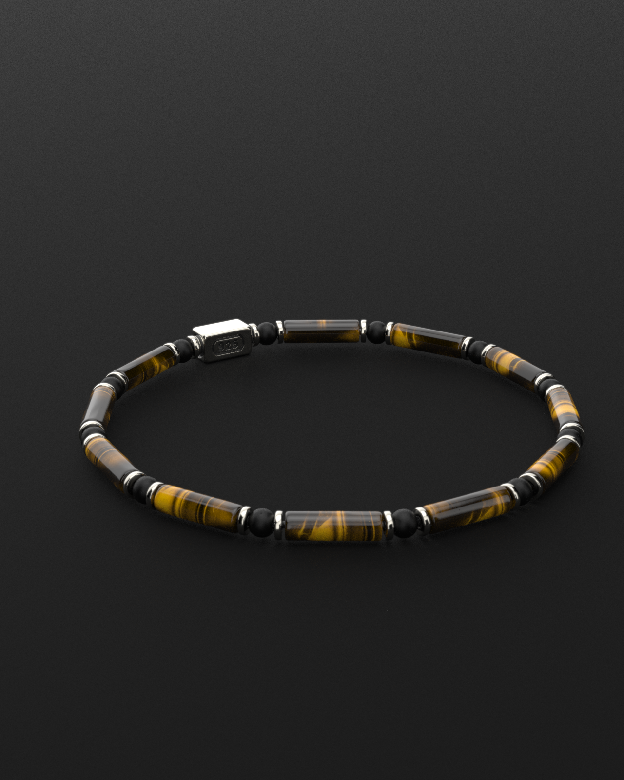 Tiger Eye + Onyx Matte Bracelet 4mm | PIPE