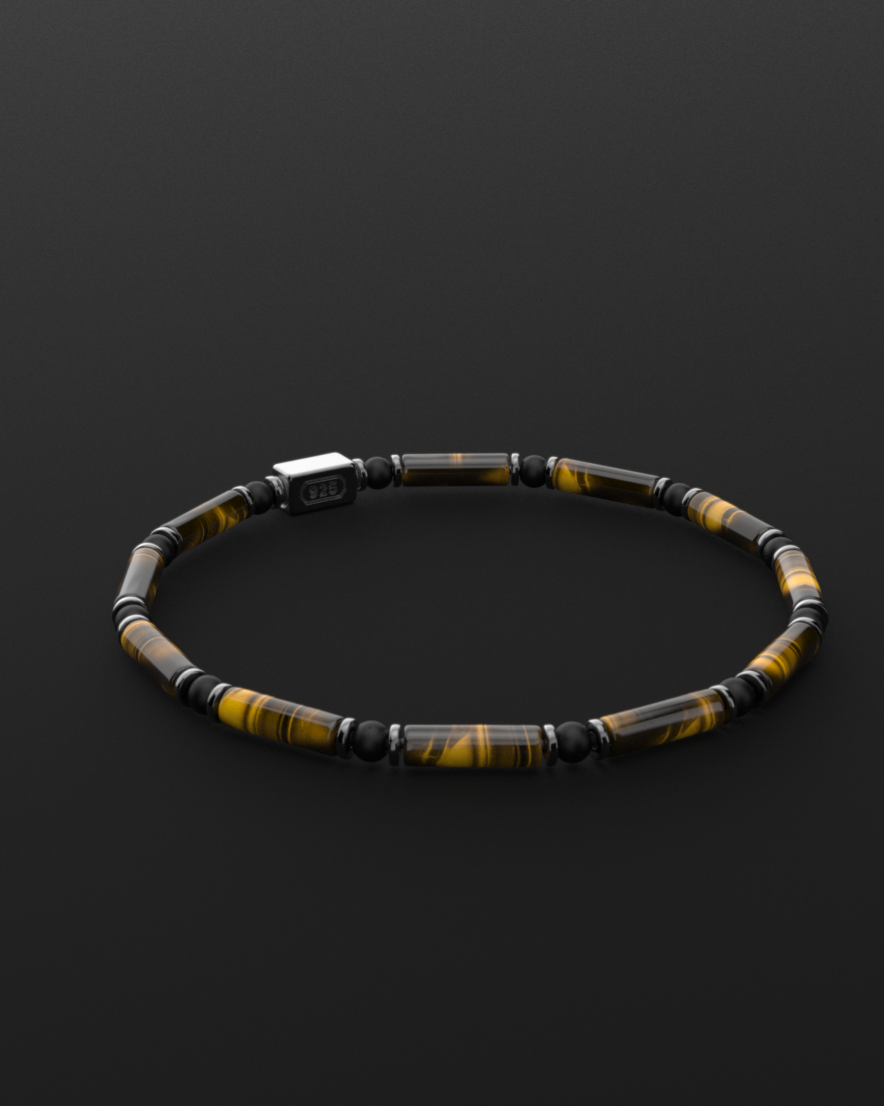 Tiger Eye + Onyx Matte Bracelet 4mm | PIPE