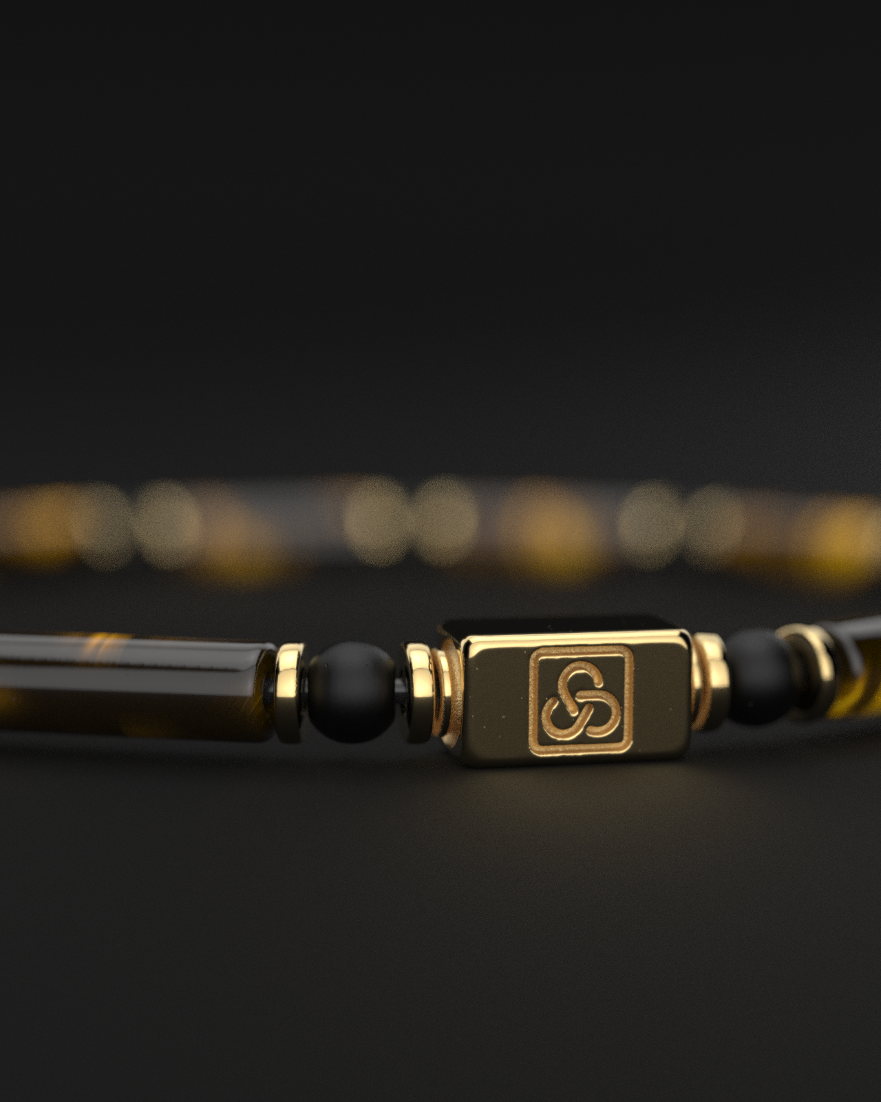 Tiger Eye + Onyx Matte Bracelet 4mm | PIPE