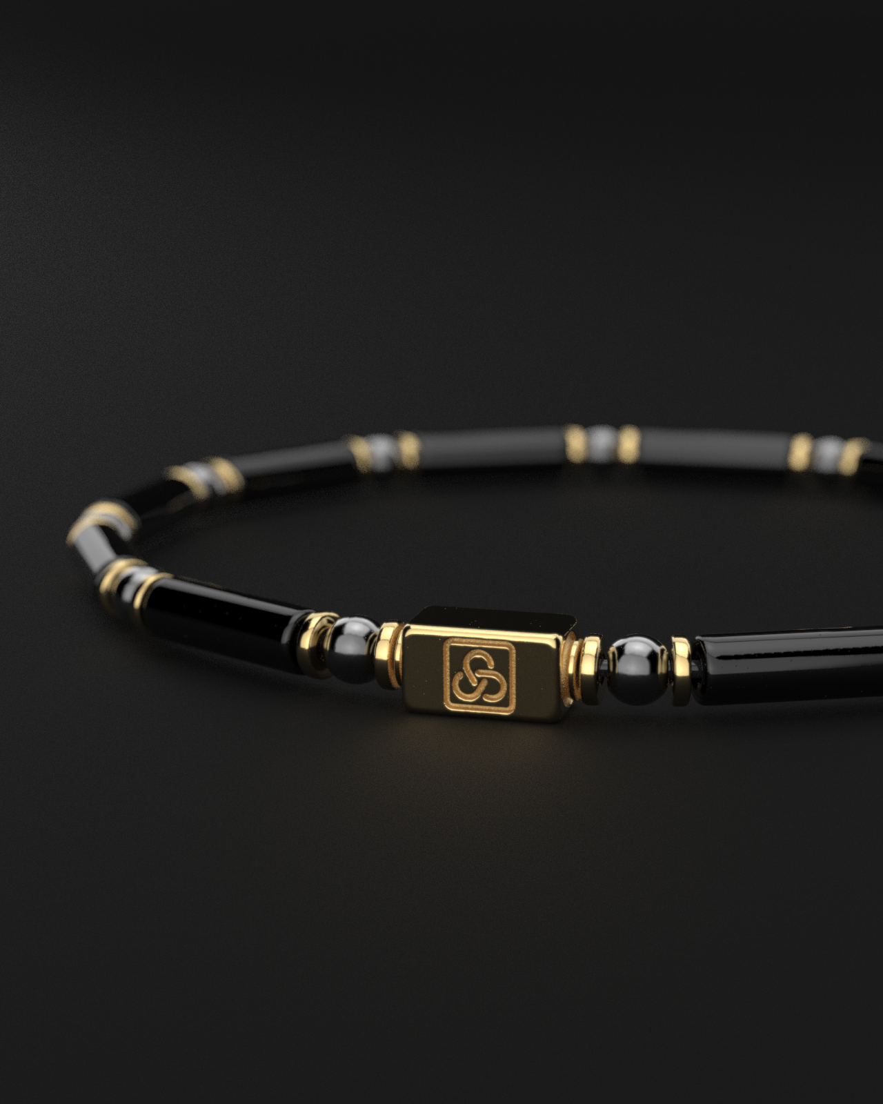 Onyx + Hematite Bracelet 4mm | PIPE