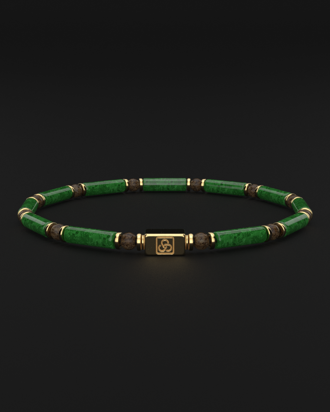 Emerald + Bronzite Bracelet 4mm | PIPE