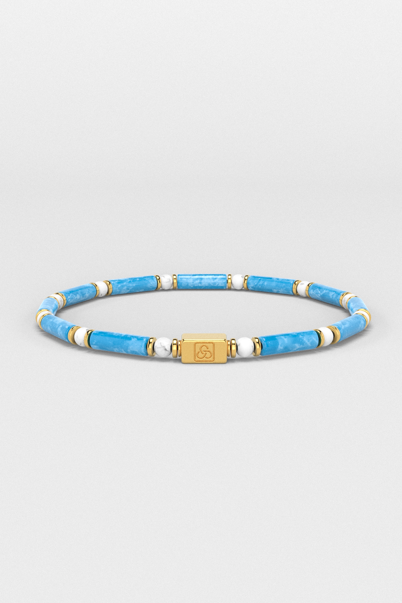 Blue Chalcedony + Tridacna Bracelet 4mm | PIPE