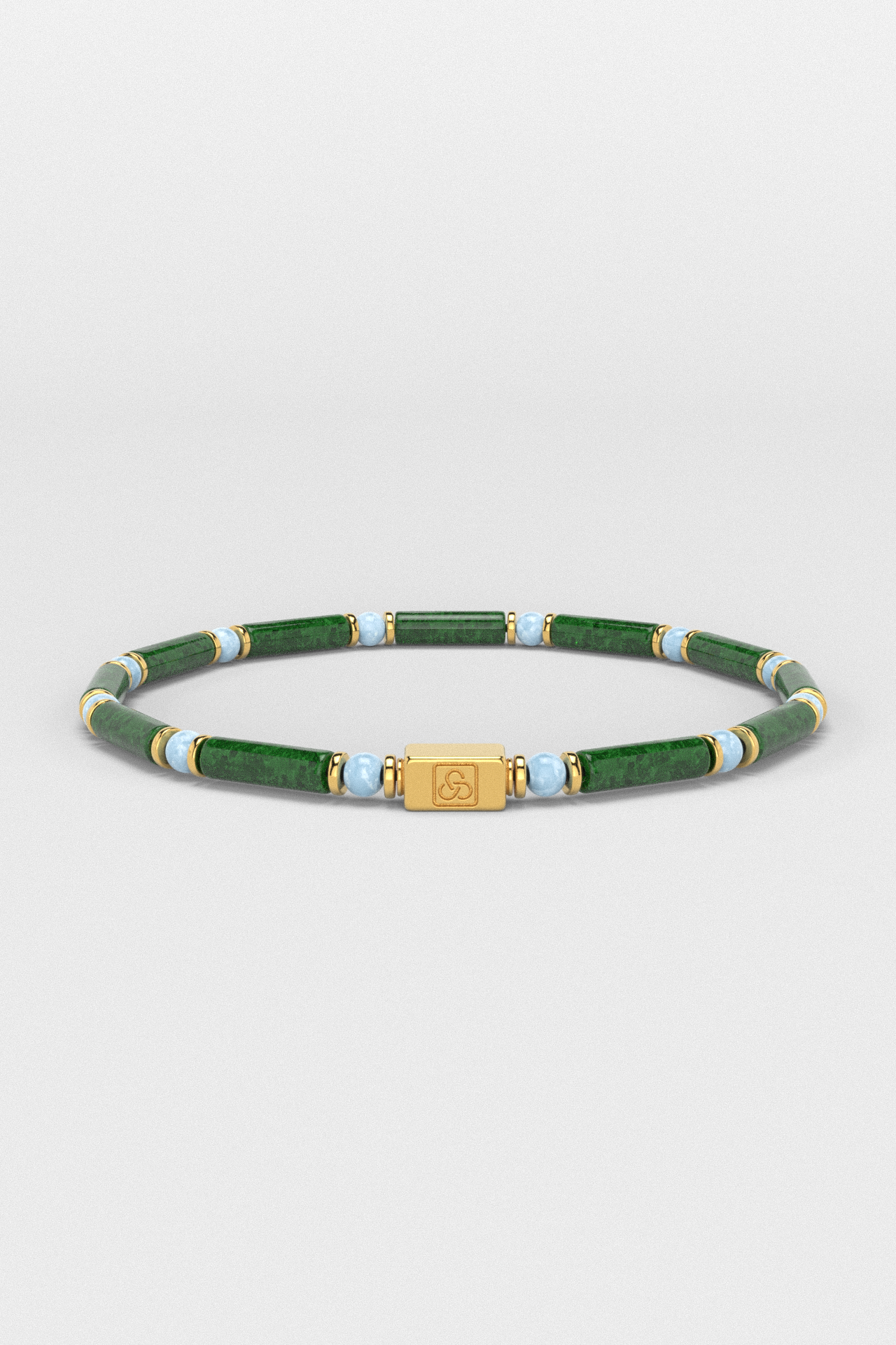 Emerald Jade + Aquamarine Bracelet 8mm | PIPE