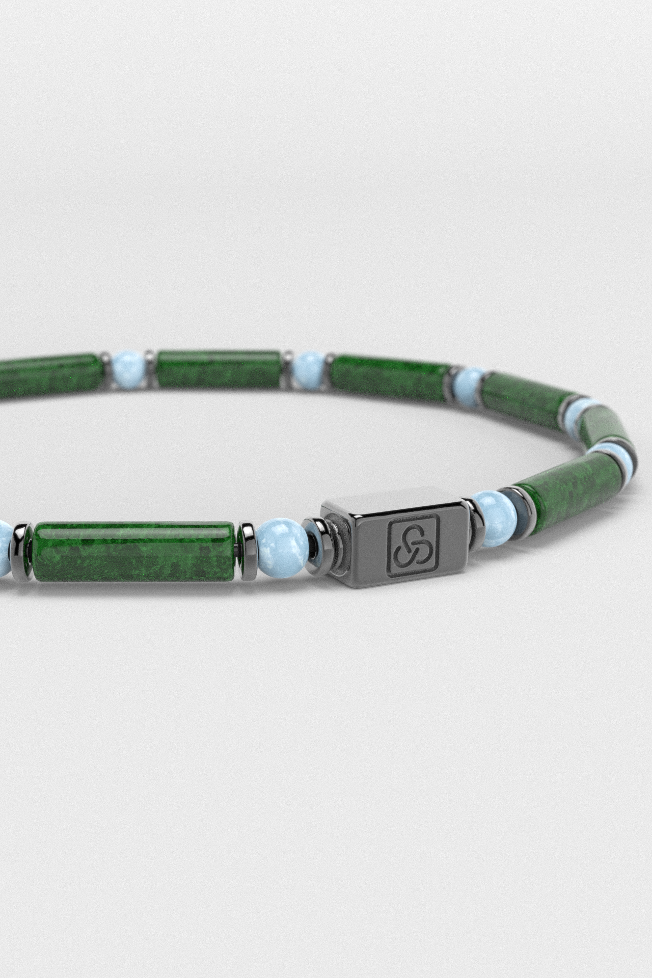 Emerald Jade + Aquamarine Bracelet 4mm | PIPE