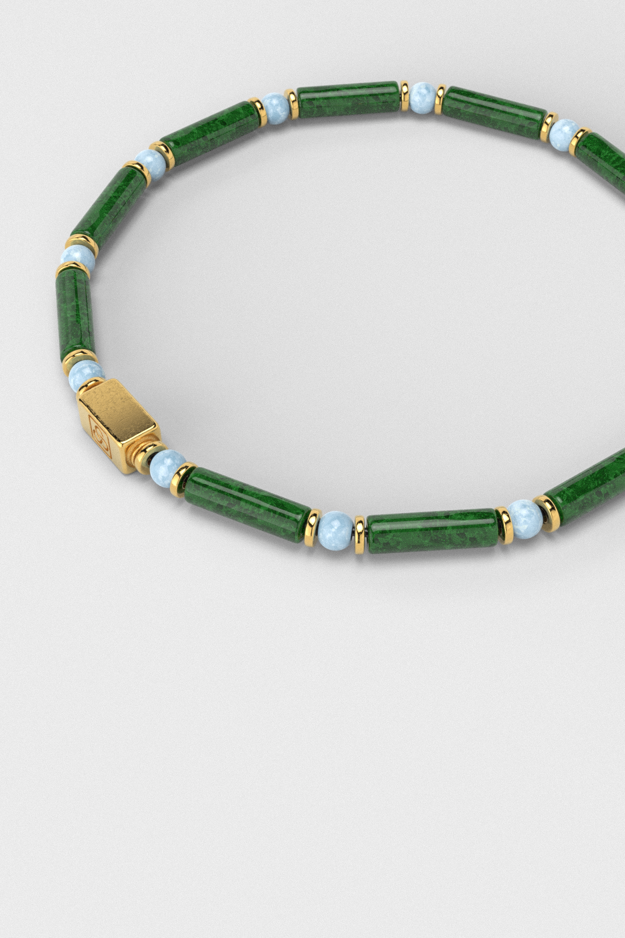 Emerald Jade + Aquamarine Bracelet 8mm | PIPE