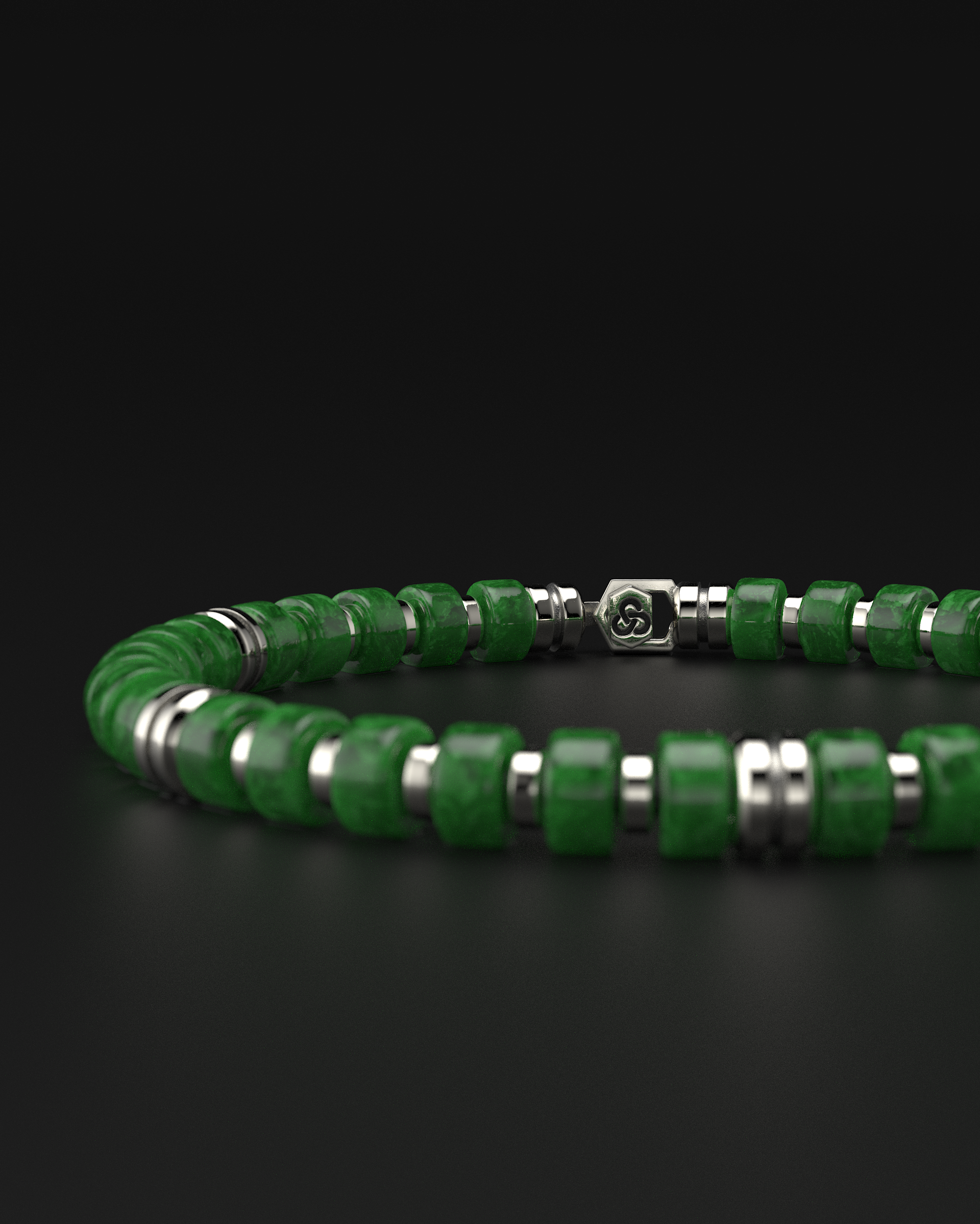 Emerald Jade Bracelet 6mm | Premium Spacer