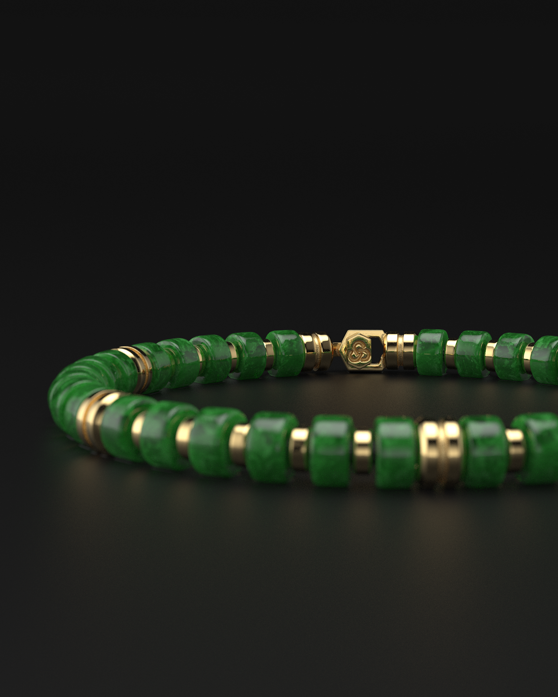 Emerald Jade Bracelet 6mm | Premium Spacer