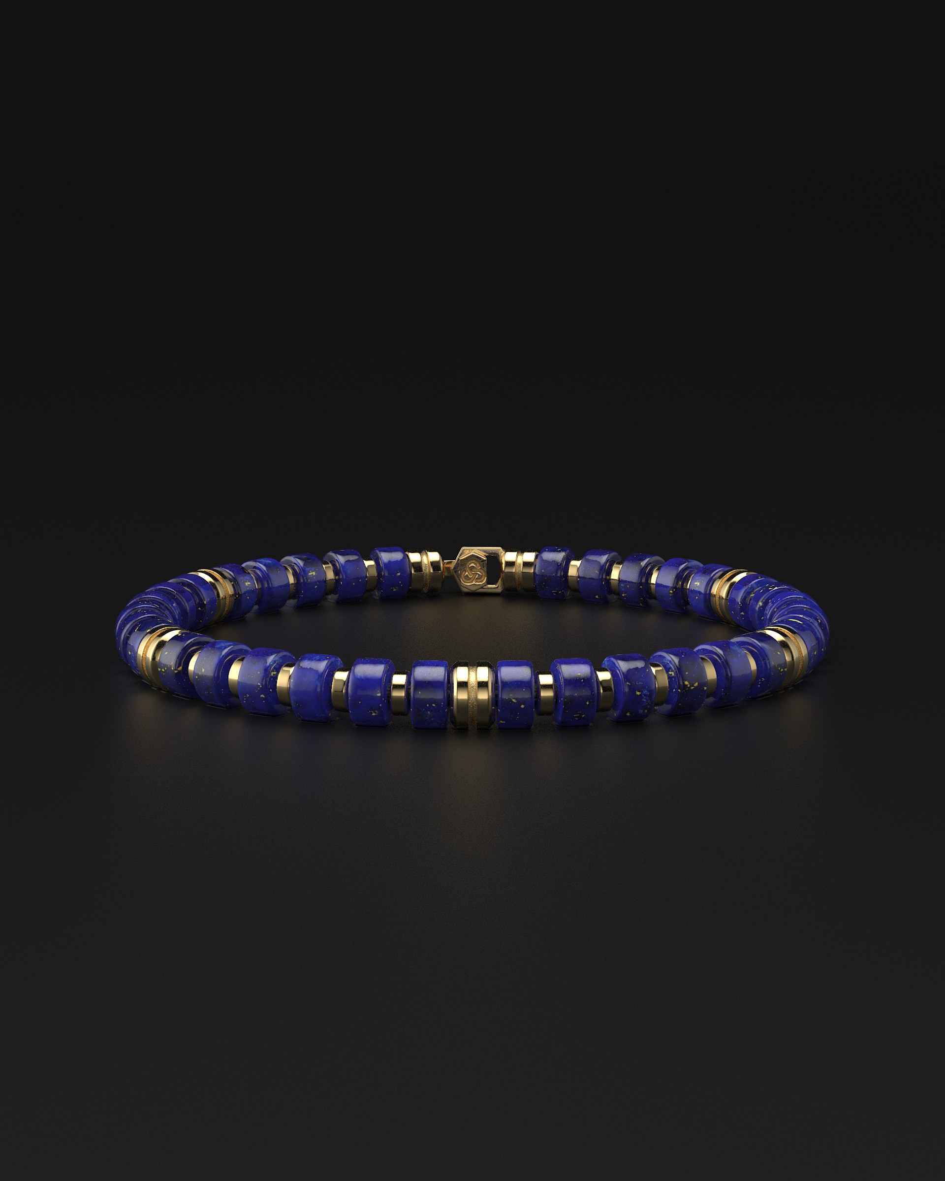 Pulsera Lapislázuli 6mm | Espaciador premium