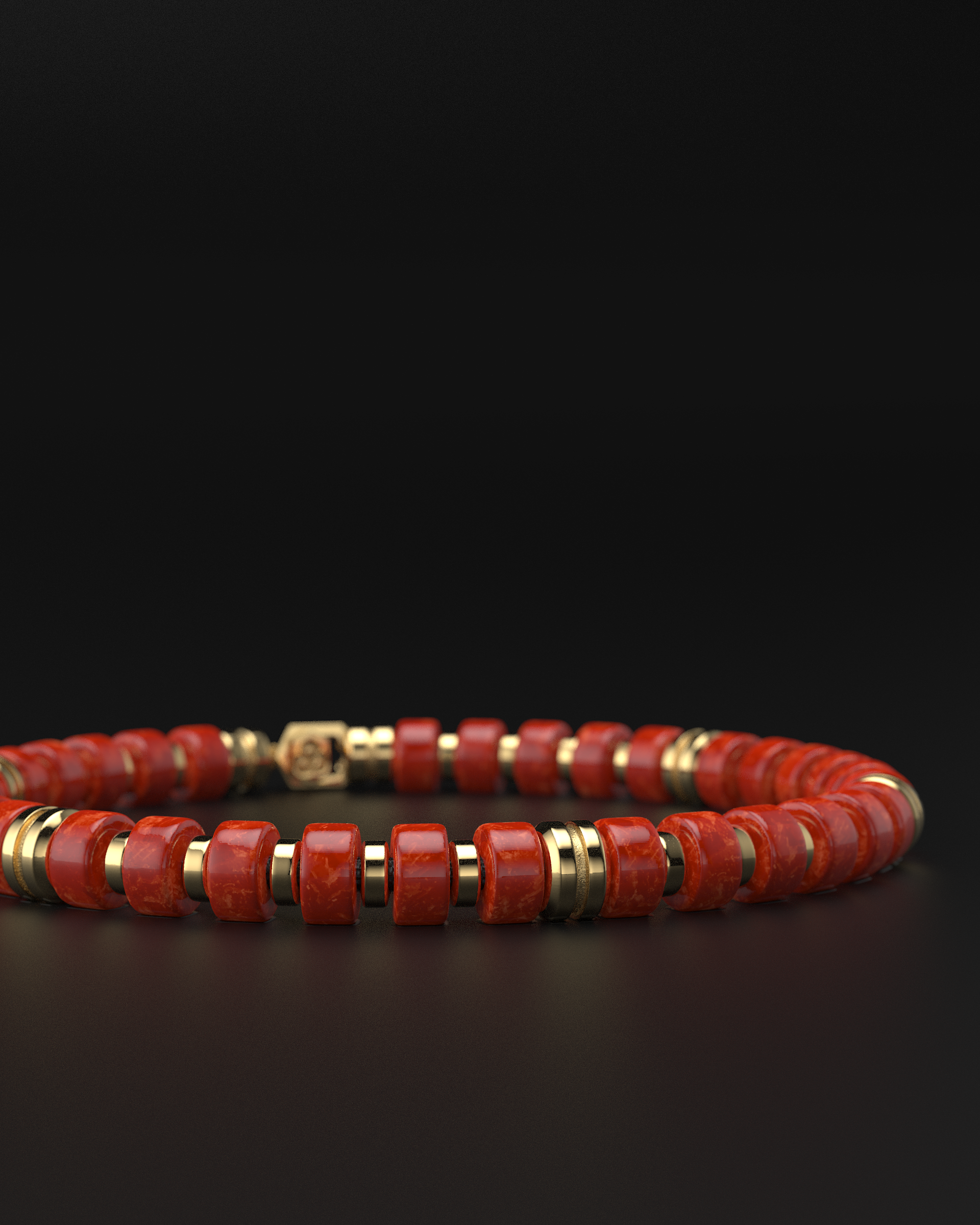 Pulsera de jade rojo de 6 mm | Espaciador premium