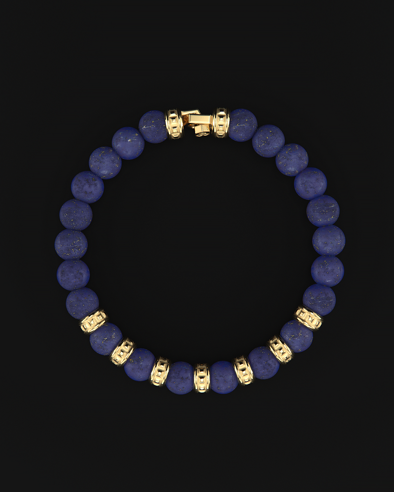 Lapis Lazuli Pyramid Bracelet 8mm | Premium #1