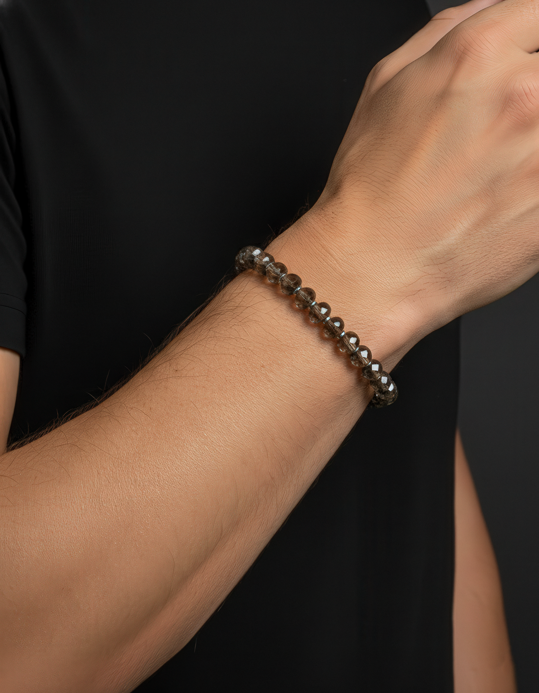 Smoky Quartz Bracelet 7mm | Geom