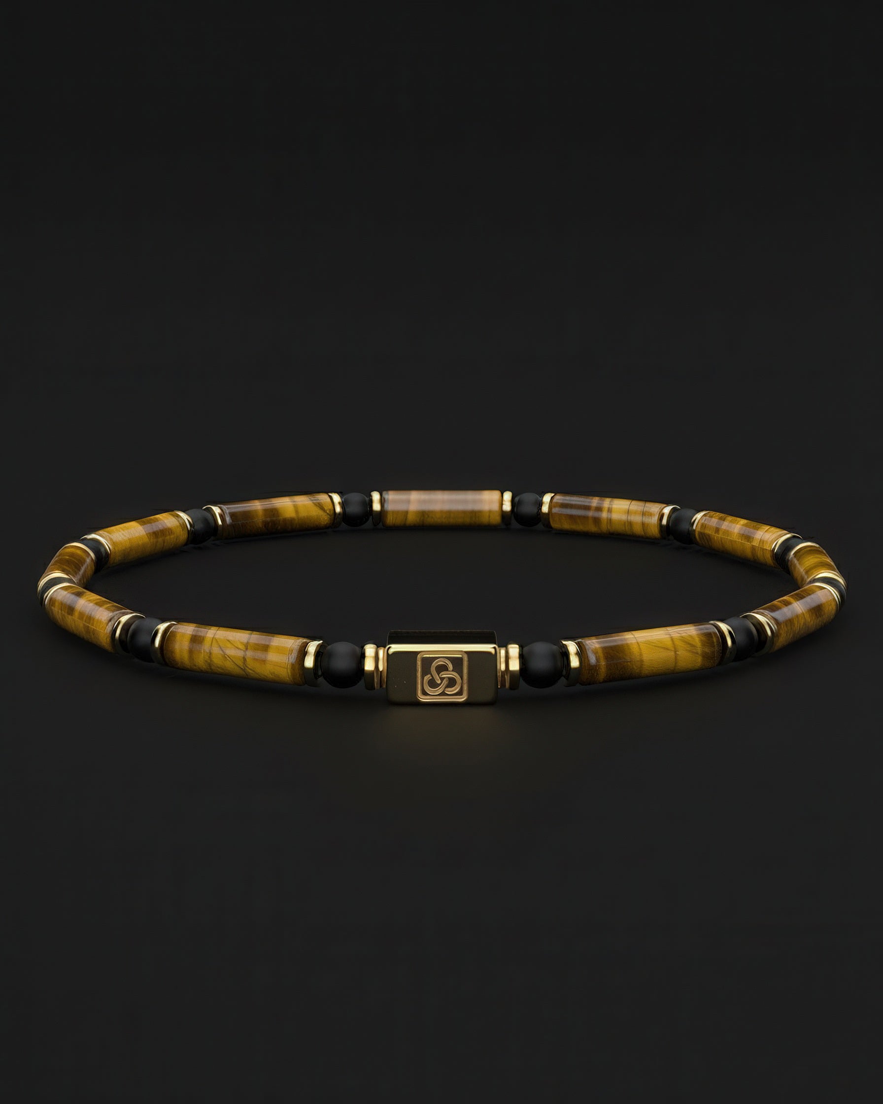Tiger Eye + Onyx Matte Bracelet 4mm | PIPE