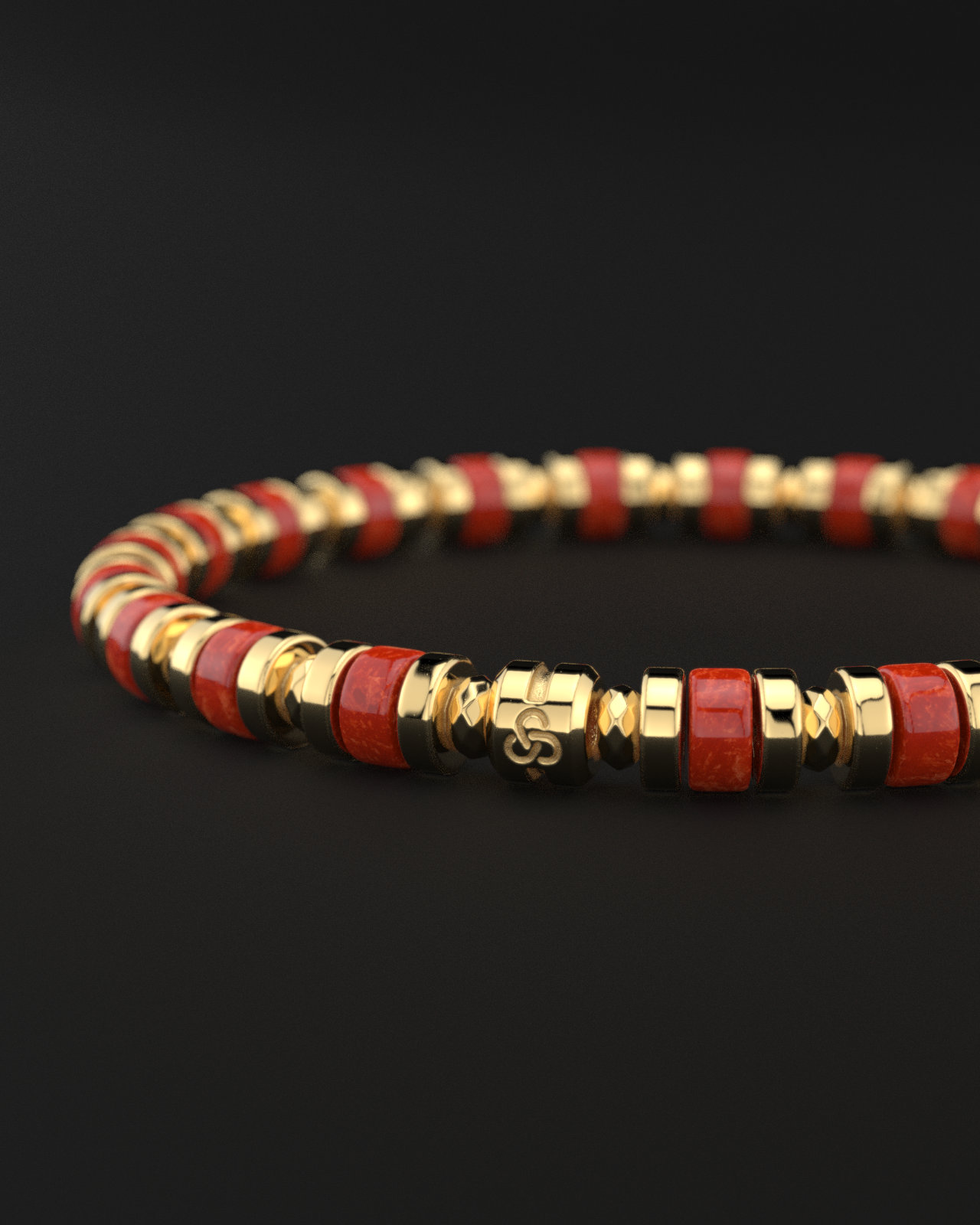 Red Jade Bracelet 6mm | Spacer