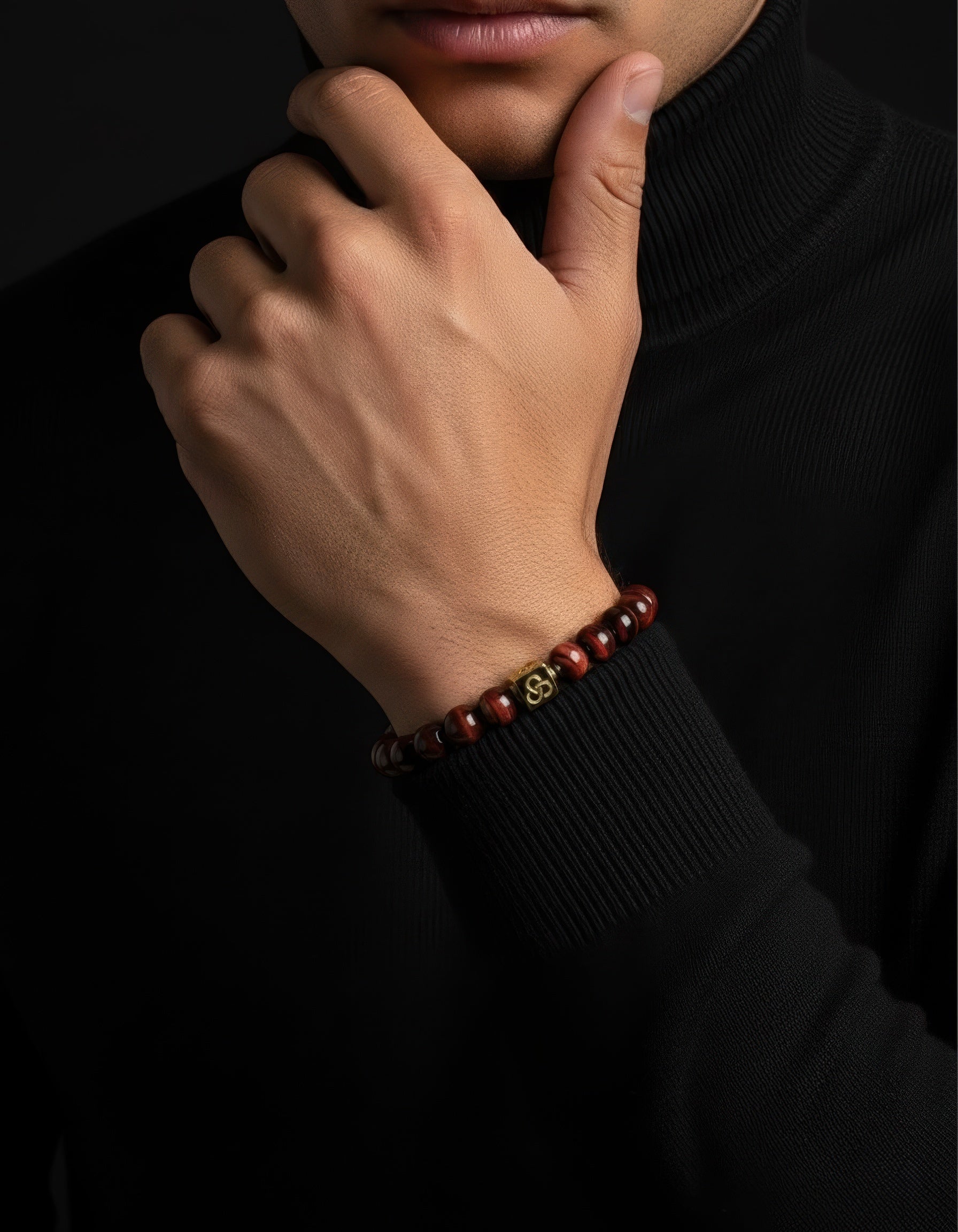 Bracelet Oeil de Tigre Rouge 8mm | Essentiel