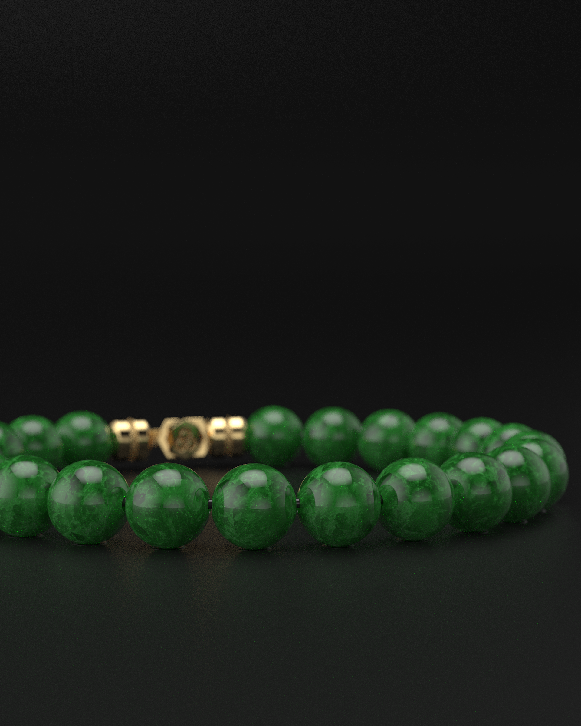 Bracelet en jade émeraude 8 mm | Sommet