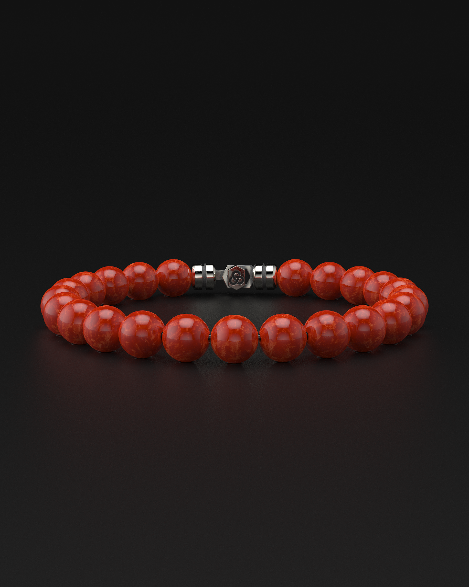 Pulsera de Jade Rojo 8mm | VÉRTICE