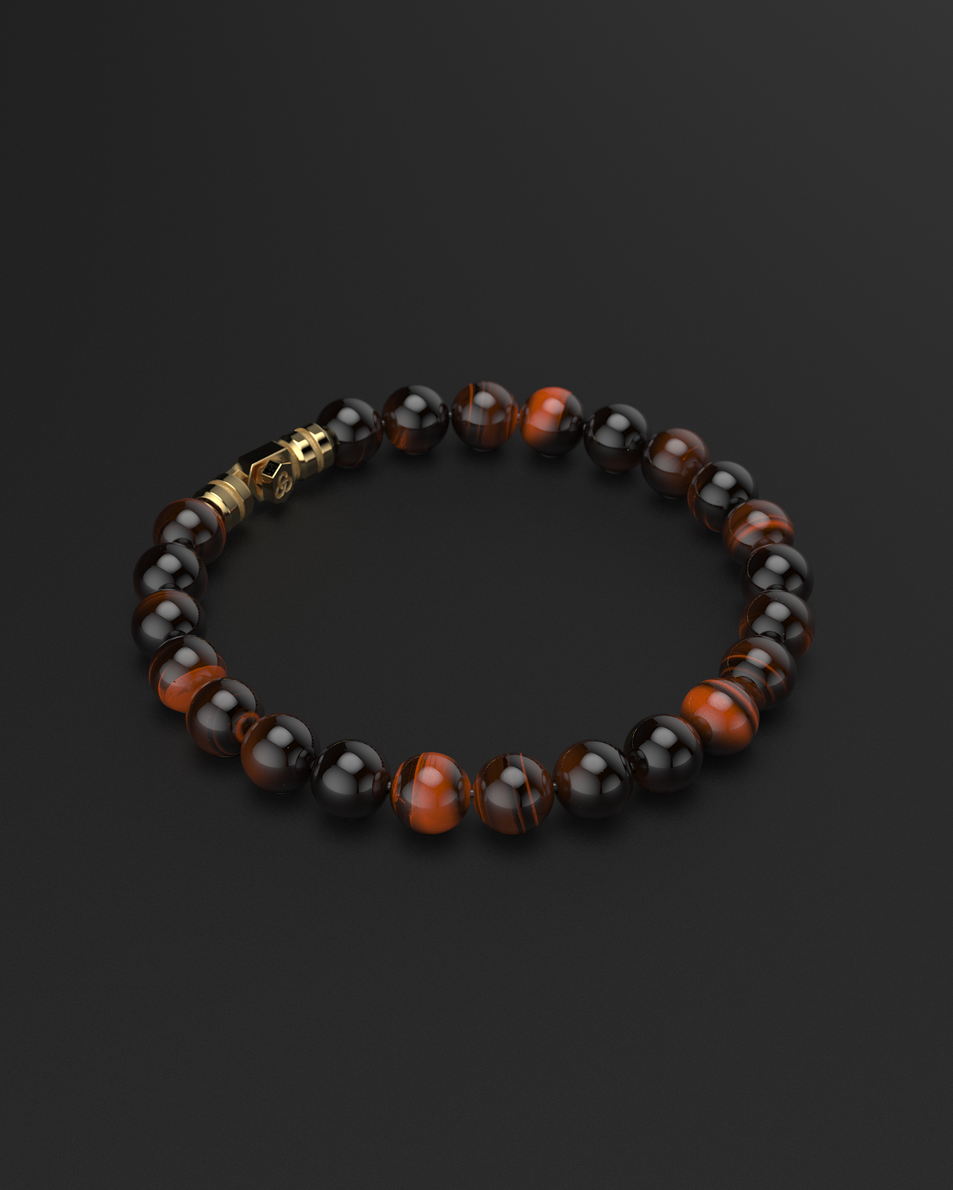 Pulsera de Ojo de Tigre Rojo 8mm | VÉRTICE