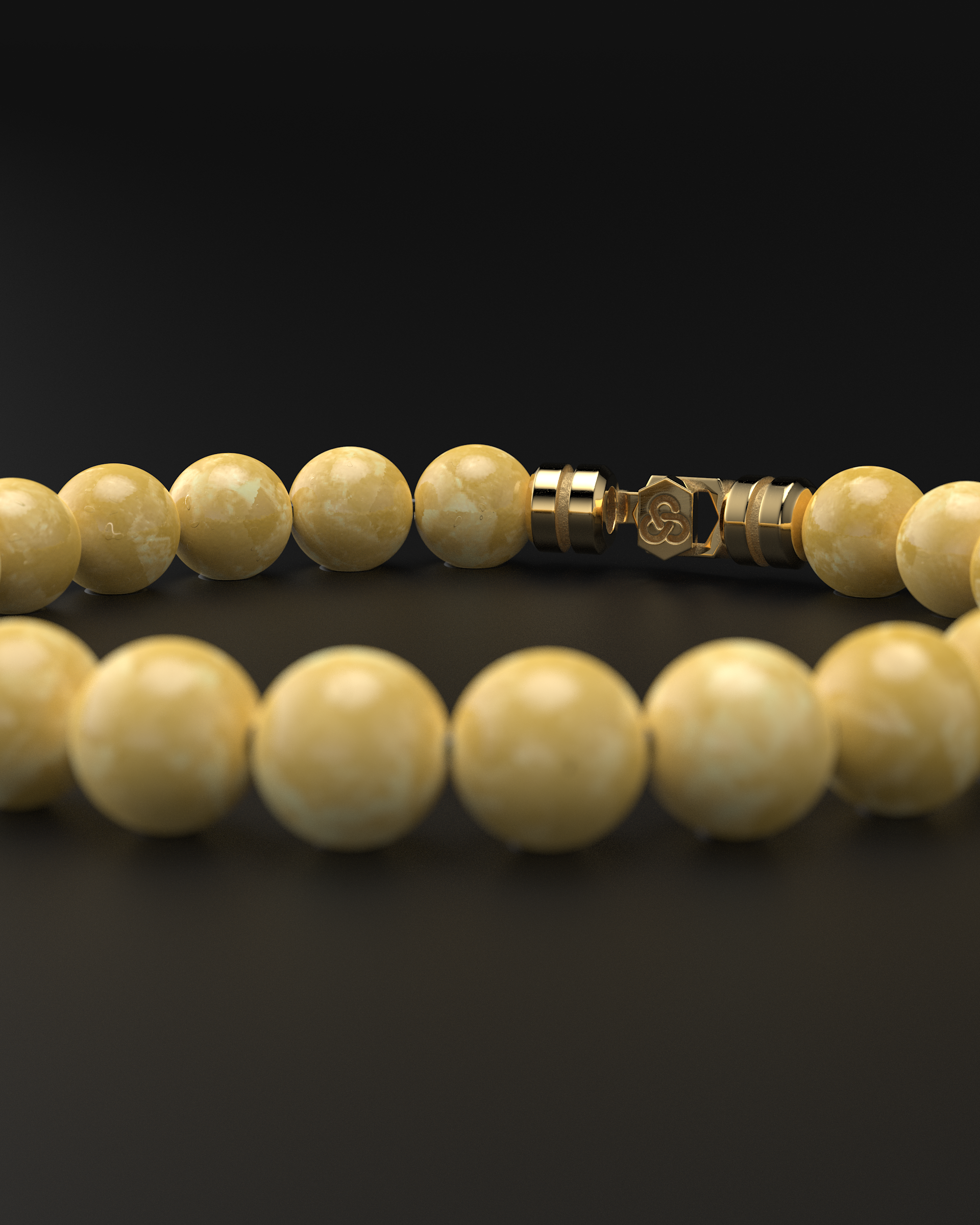 Pulsera de Jade Amarillo 8mm | VÉRTICE