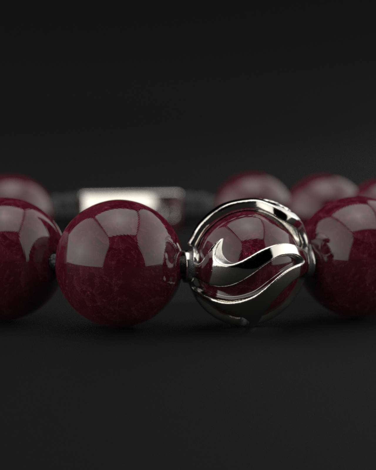 Red Garnet Bracelet 12mm | Waves