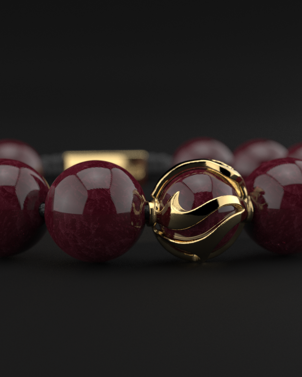 Red Garnet Bracelet 12mm | Waves