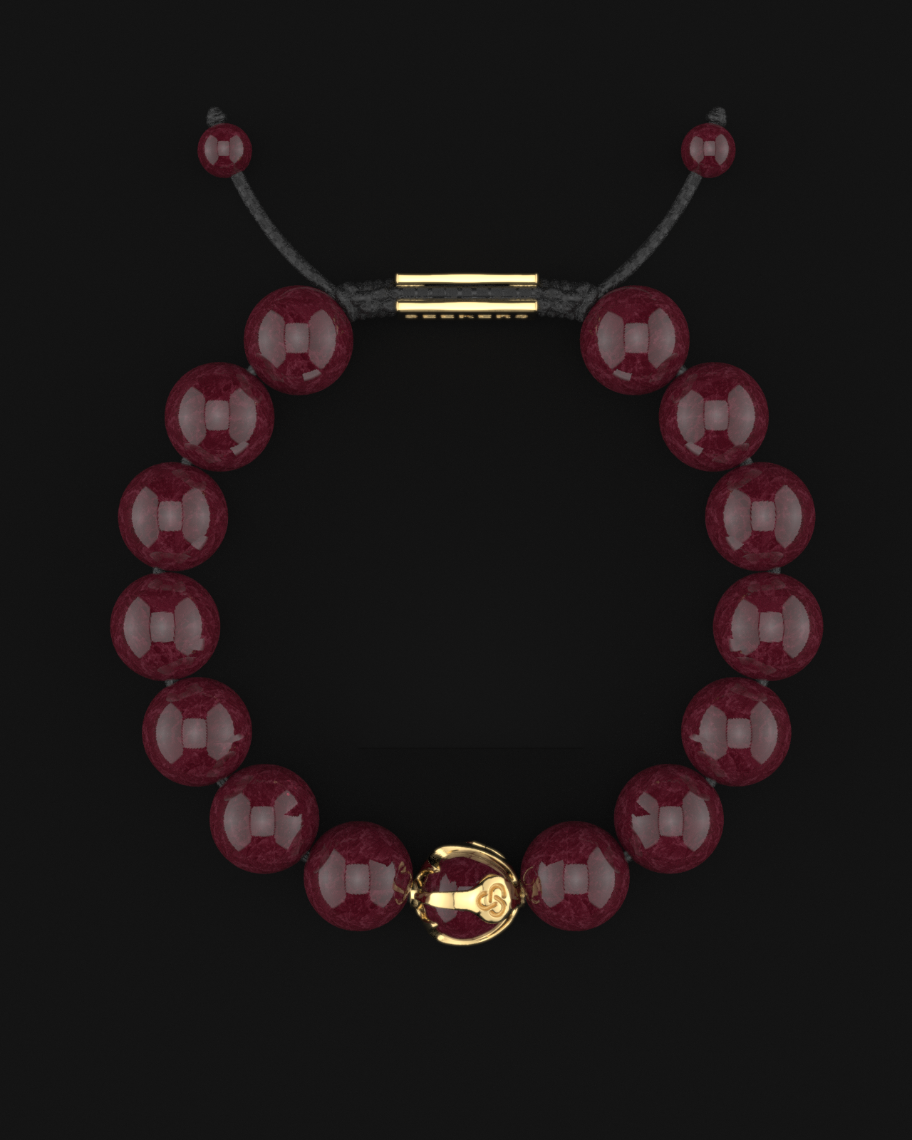 Red Garnet Bracelet 12mm | Waves