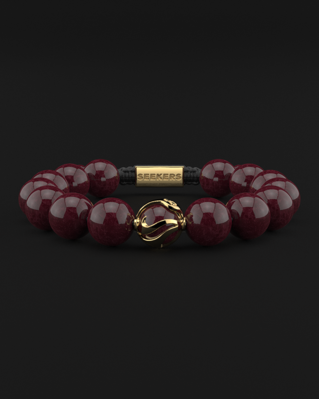 Red Garnet Bracelet 12mm | Waves