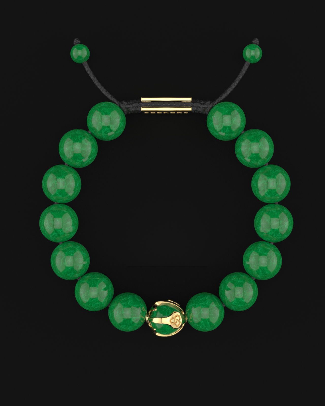 Emerald Jade Bracelet 12mm | Waves