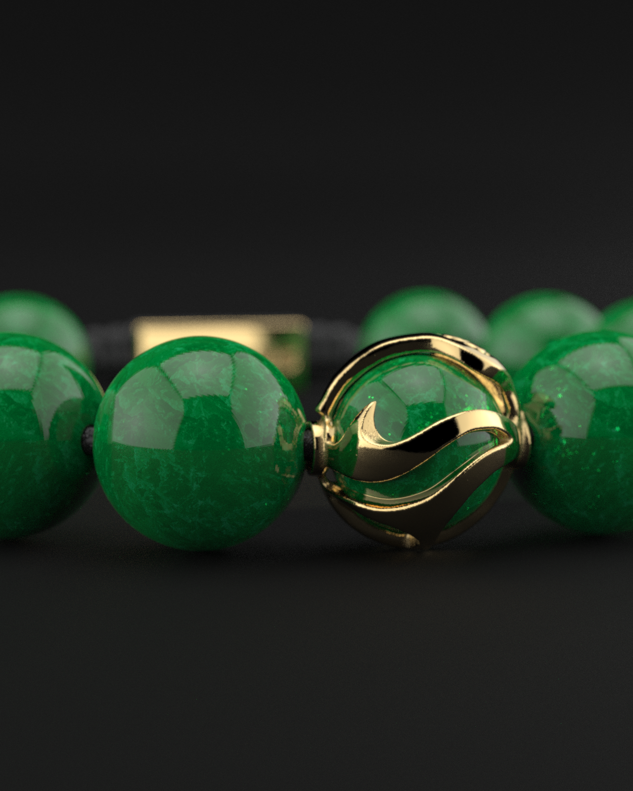 Emerald Jade Bracelet 12mm | Waves