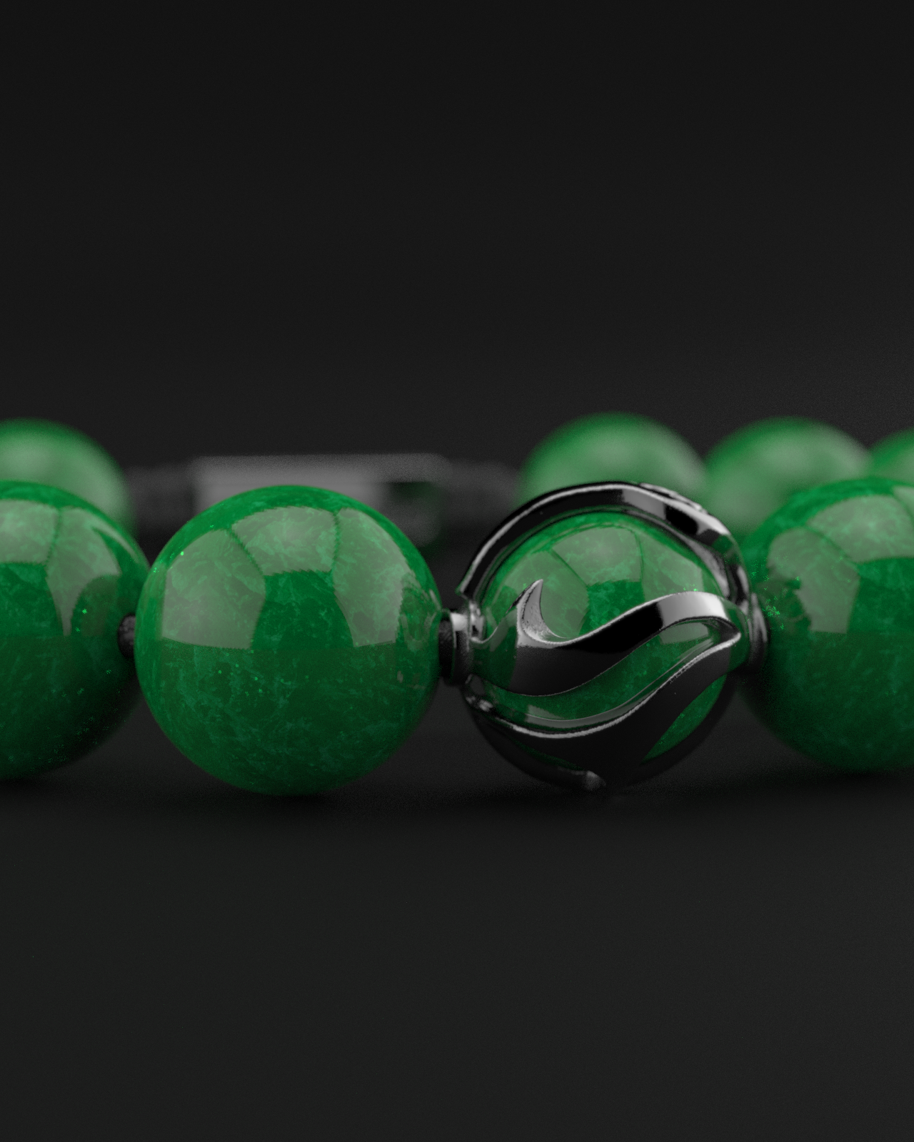 Emerald Jade Bracelet 12mm | Waves