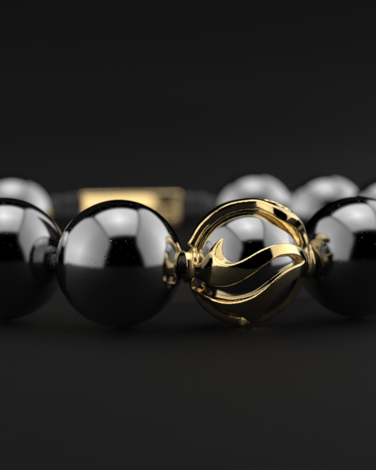 Bracciale in ematite 12 mm | Onde