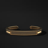 Bezel Cuff Solid Gold Bracelet