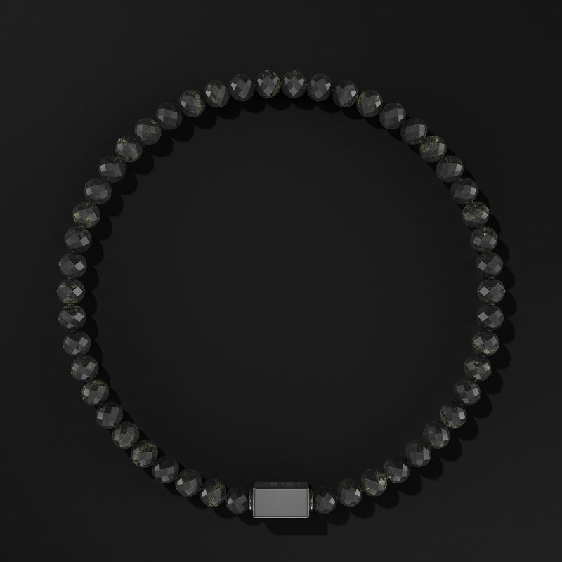Essential Faceted Black Rhodium Bracelet 4mm
