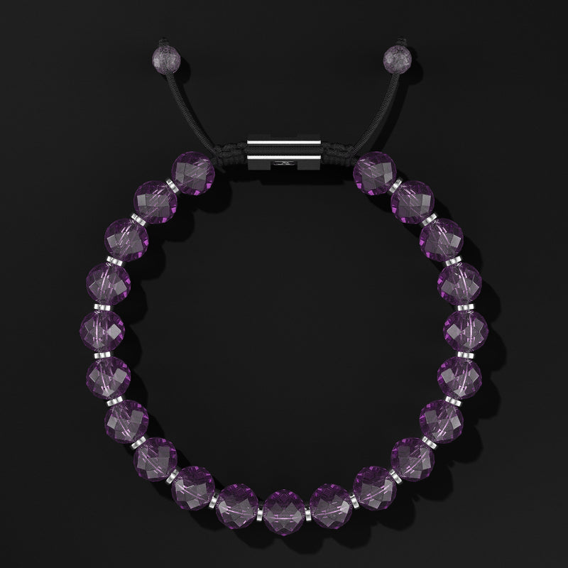 Faceted Beads Silver Bracelet