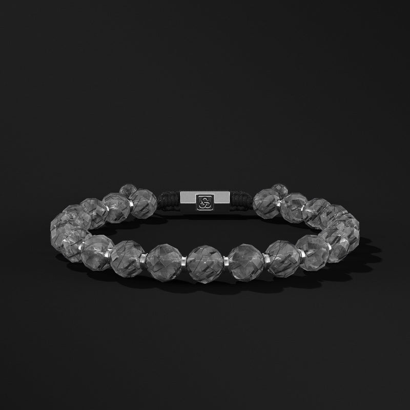 Faceted Beads Silver Bracelet