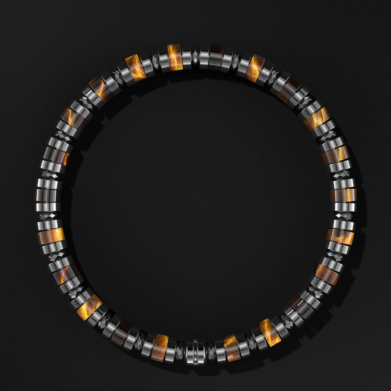 Spacer Beads Black Rhodium Bracelet 6mm