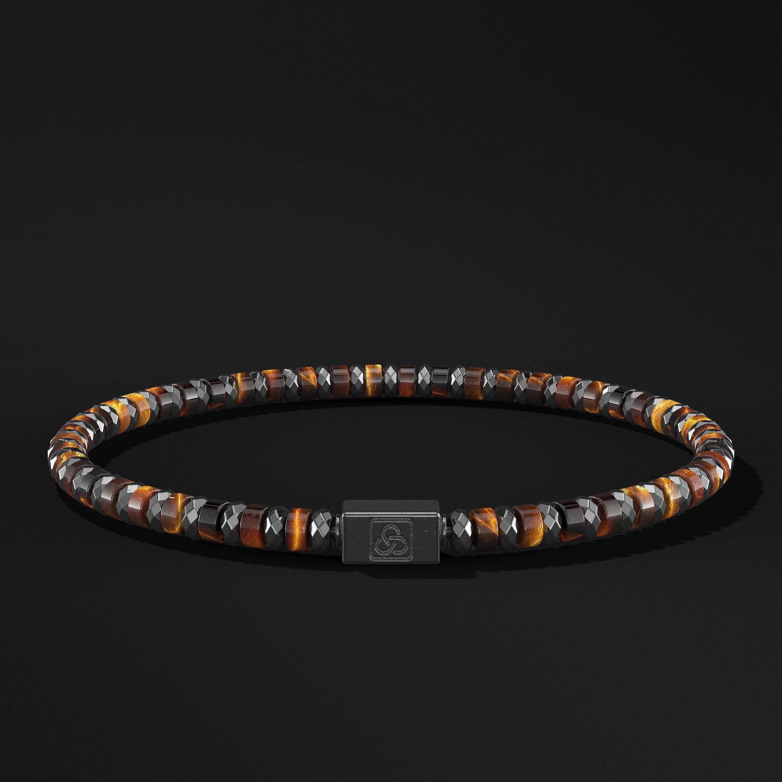 Spacer Beads Black Rhodium Bracelet 4mm