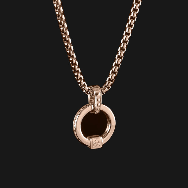 Cicle Pyramid Raw Rose Gold Pendant